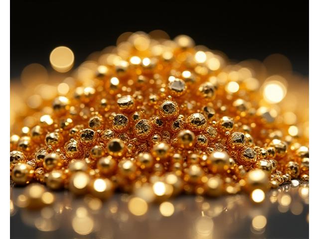 Close up of highly polished gold and platinum alloys