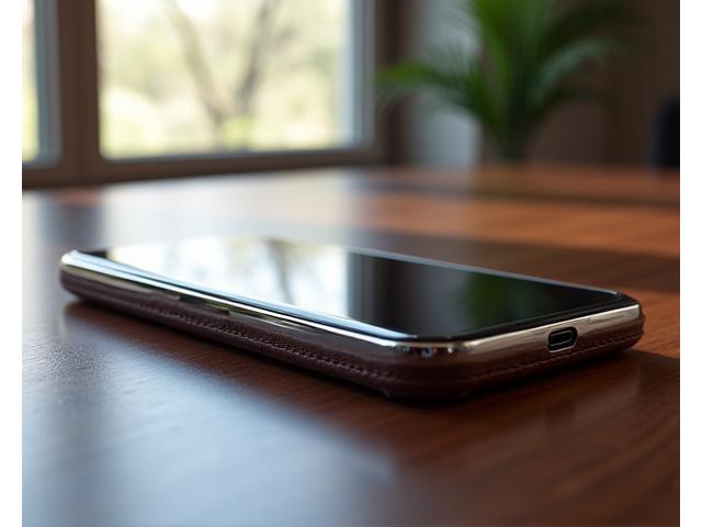 Customized Samsung Z Fold with fine leather and platinum accents